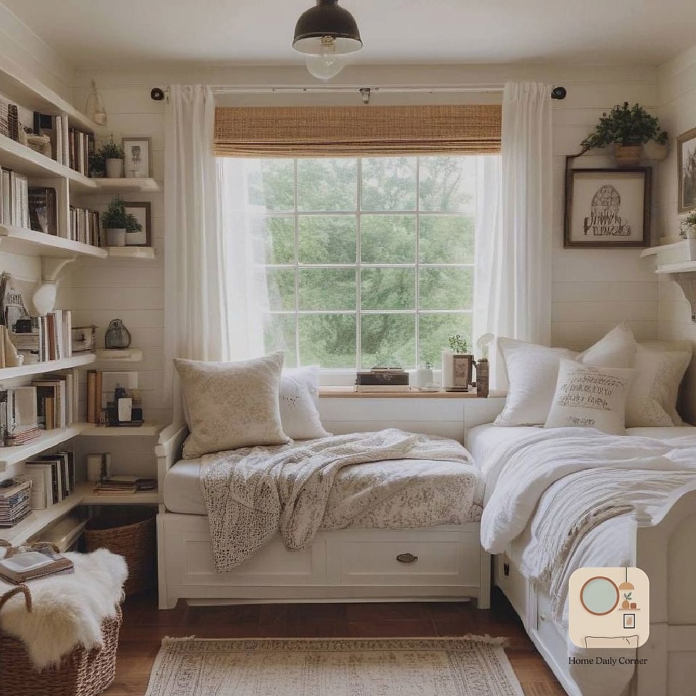 23 Farmhouse Bedroom Ideas Looks We're Obsessed With This Year 15 Cozy Reading Nook by the Window