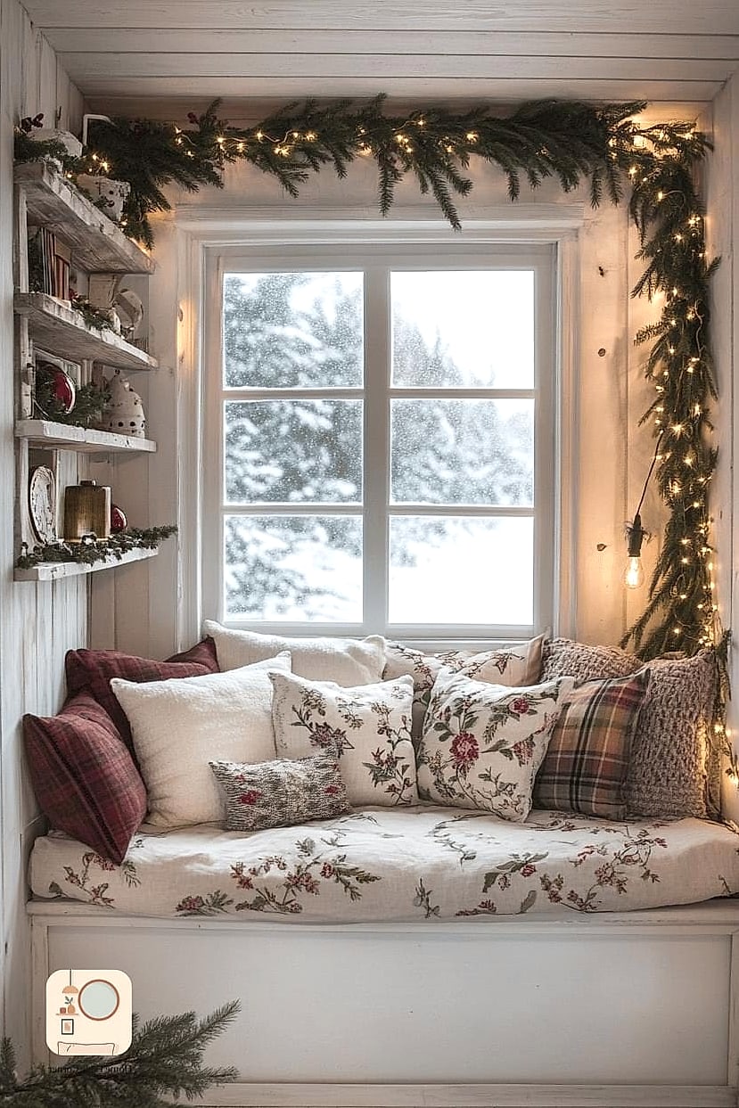 30 Beautiful Holiday Bedroom Decor Inspiration Photos Worth Saving 10 A Cozy Reading Nook Corner with Blankets and Lights