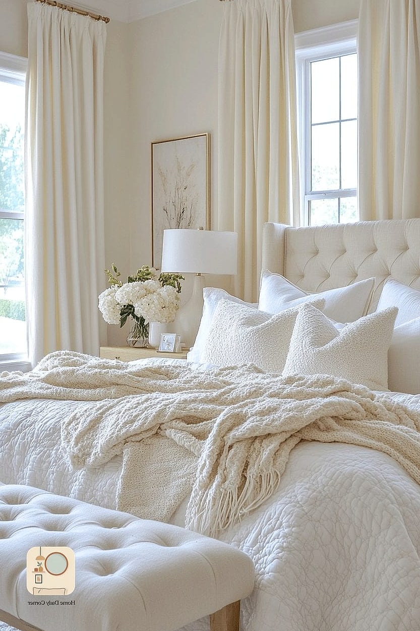 Creamy White with Textured Plaster Finish