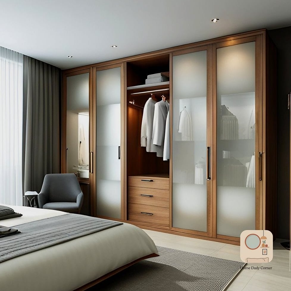 Cupboard with Frosted Glass Panels