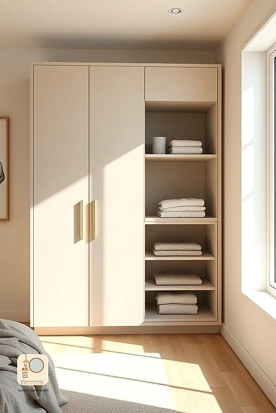 Cupboard with Full-Length Drawer Tower