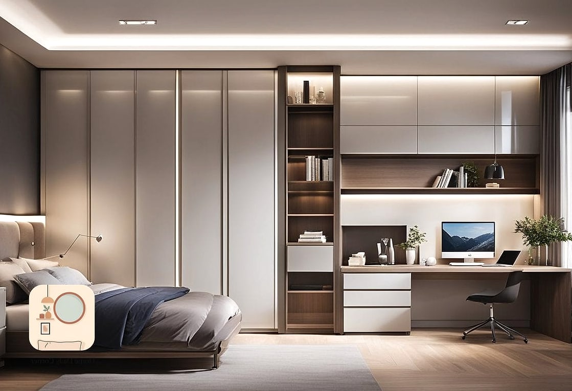 Cupboard Integrated into a Reading Nook Wall
