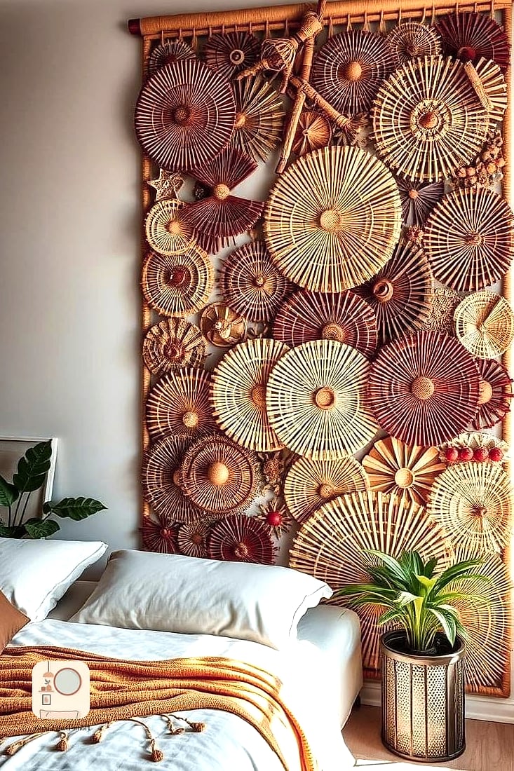 22 Bedroom Wall Decor Above Bed Designs You Need to See Right Now 4 Curved Rattan Headboard as Wall Art