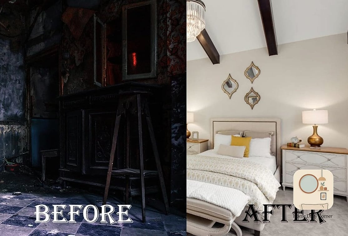 13 Bedroom Interior Before and After Transformations to Inspire 3 Dark, Dated Guest Room Turns Bright and Airy