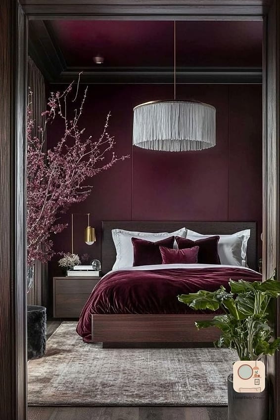 Deep Burgundy Accent Wall
