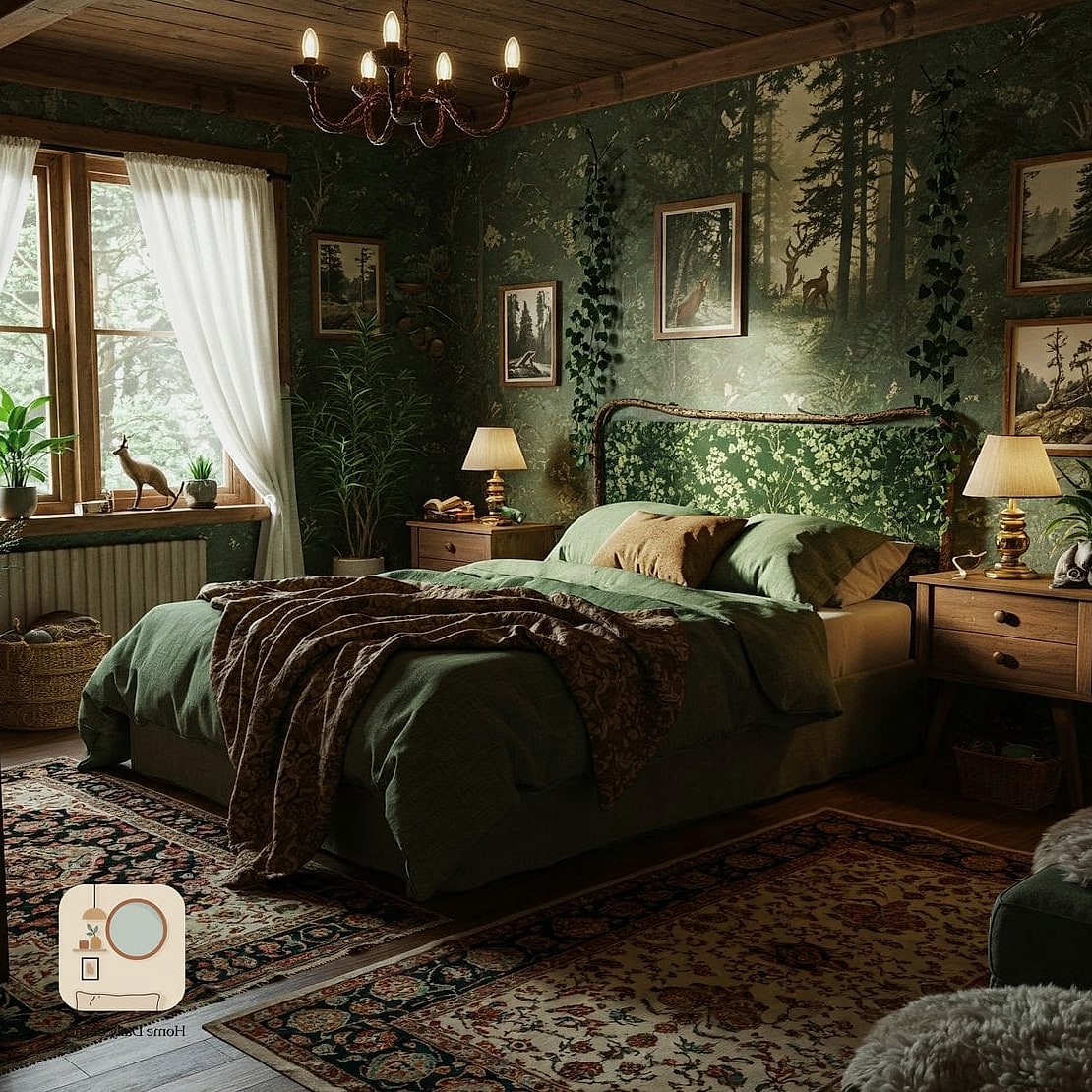 Deep Forest Green for a Moody Retreat