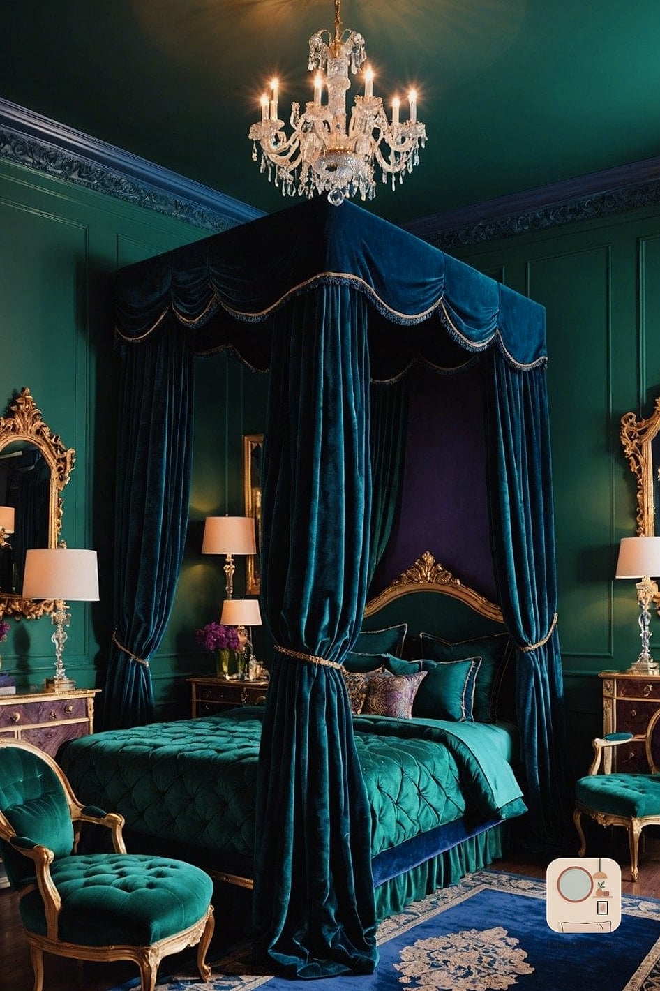 Deep Jewel Tone Accent Wall