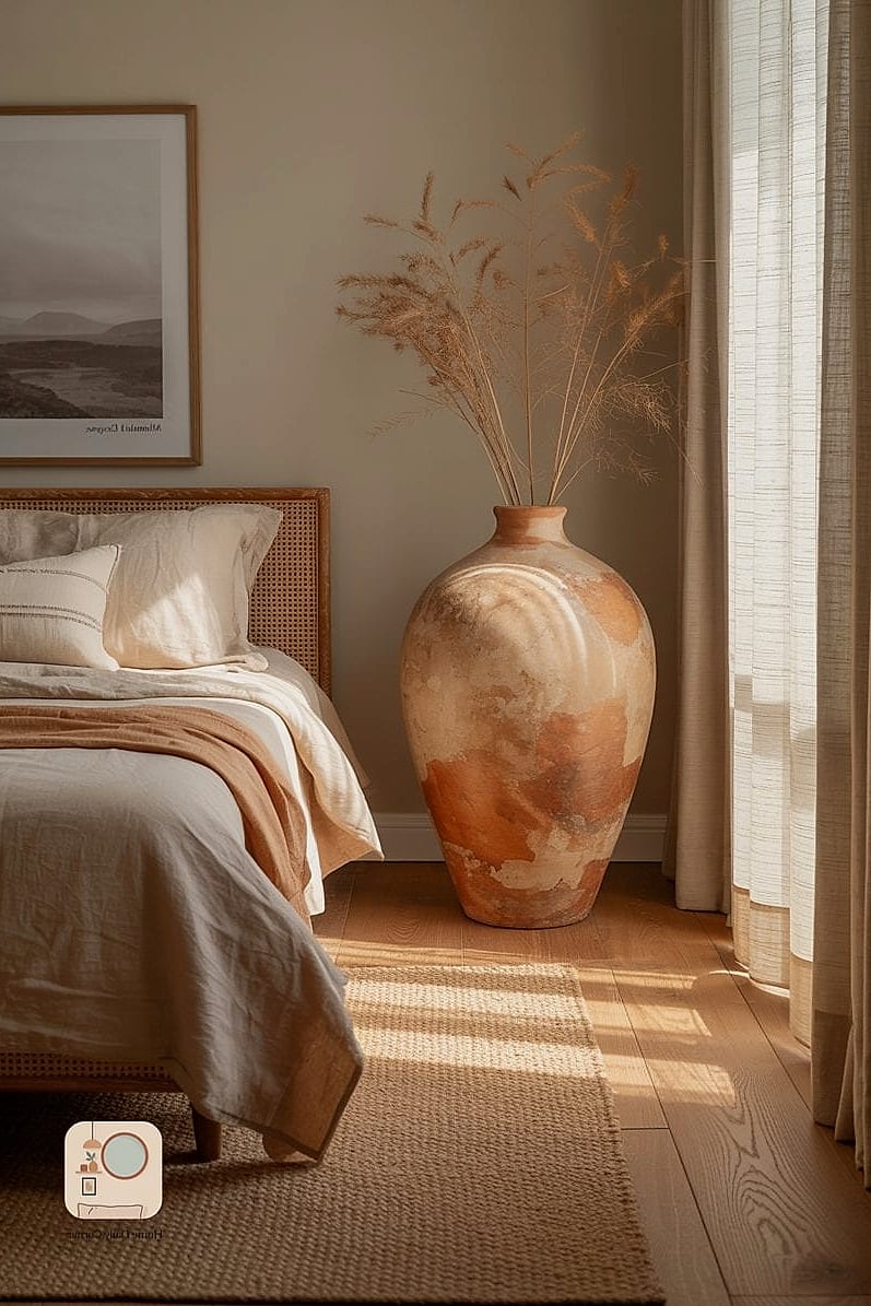 Dried Grasses or Pampas in a Ceramic Vase