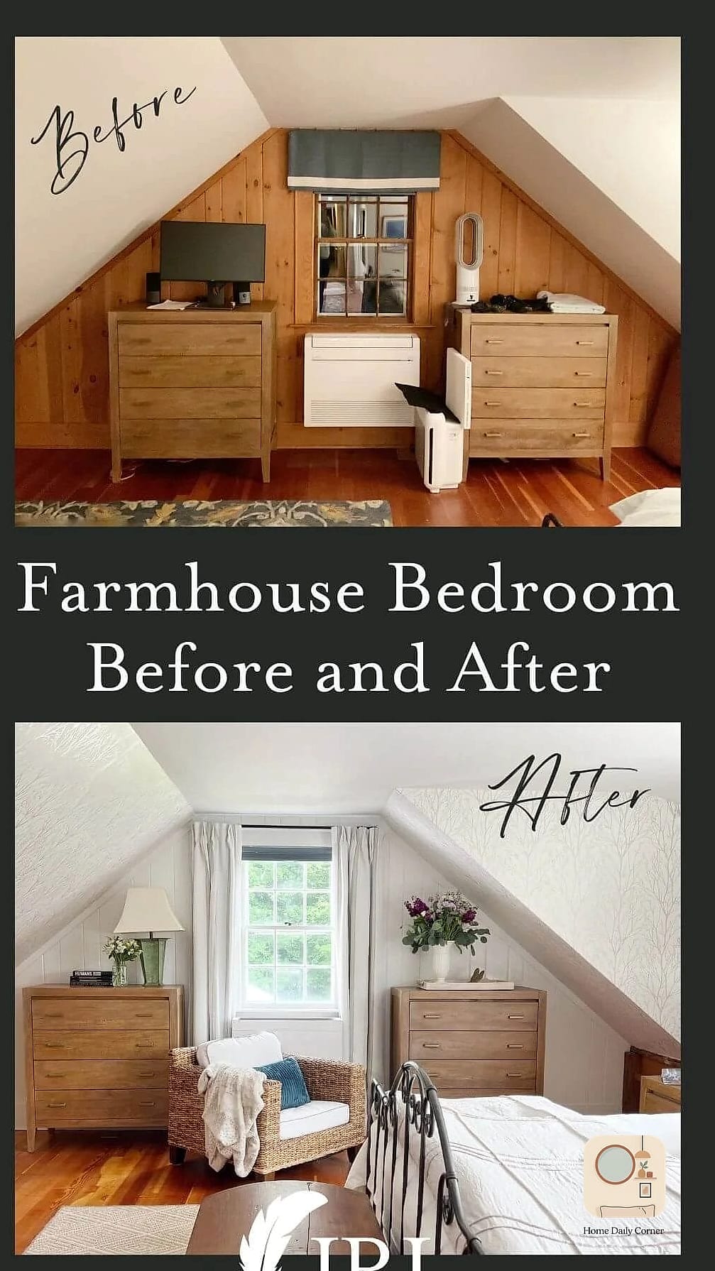 13 Bedroom Interior Before and After Transformations to Inspire 10 Farmhouse-Style Primary Bedroom Overhaul
