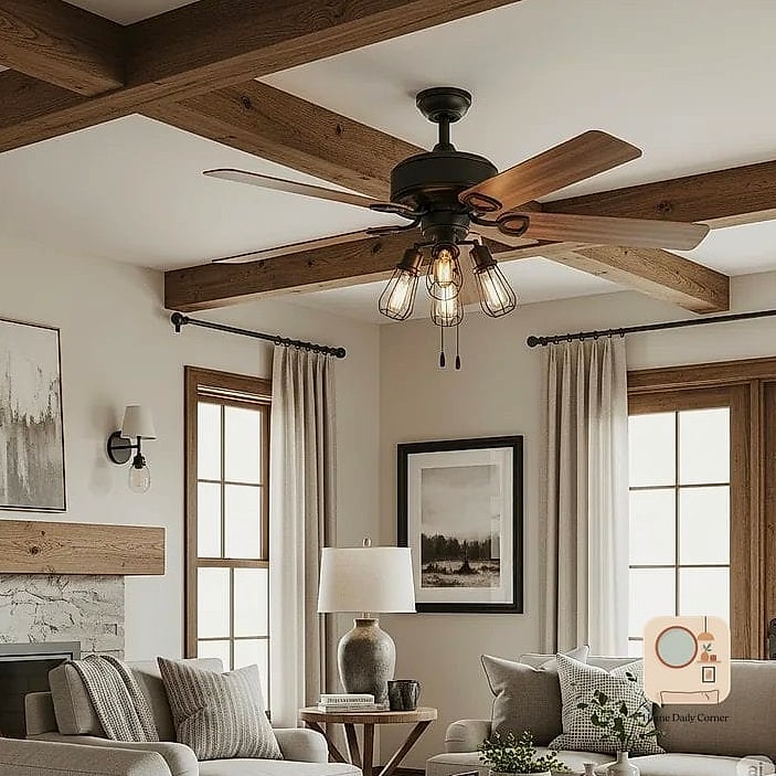 Farmhouse-Style Ceiling Fan or Light Fixture