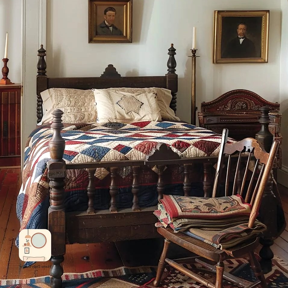 Finish with a Vintage Quilt or Throw Blanket