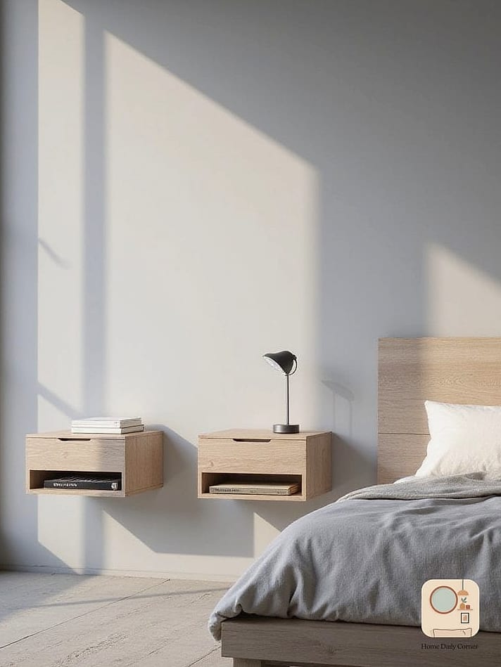 Floating Nightstands to Free Up Floor Space