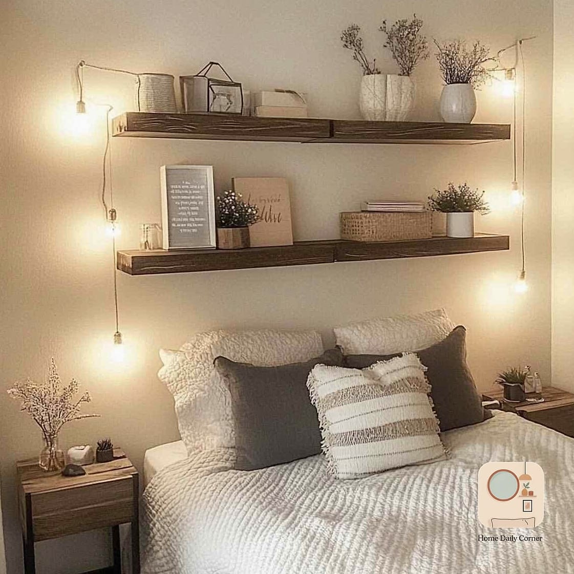 Floating Shelves Styled Like a Mini Gallery