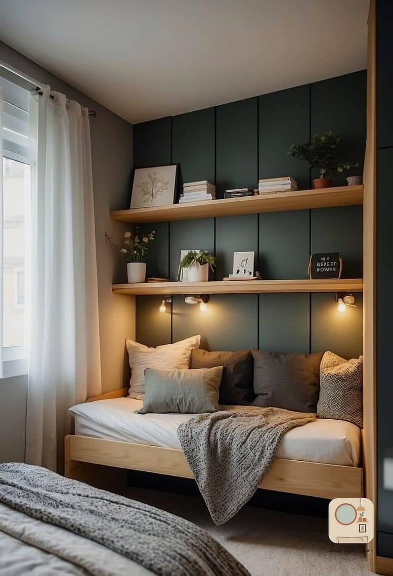16 Guest Bedroom Decor Designs That Maximize Style and Function 4 Fold-Down Desk Along the Wall