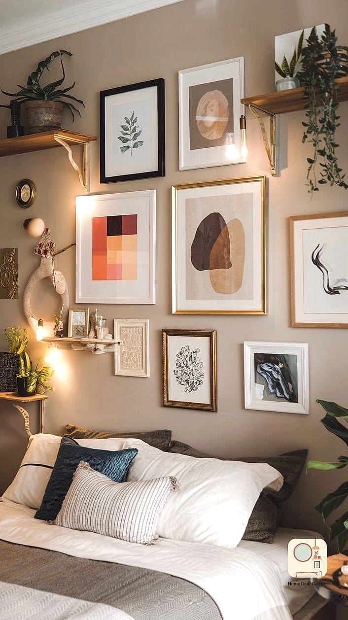 A Gallery Wall Above the Bed