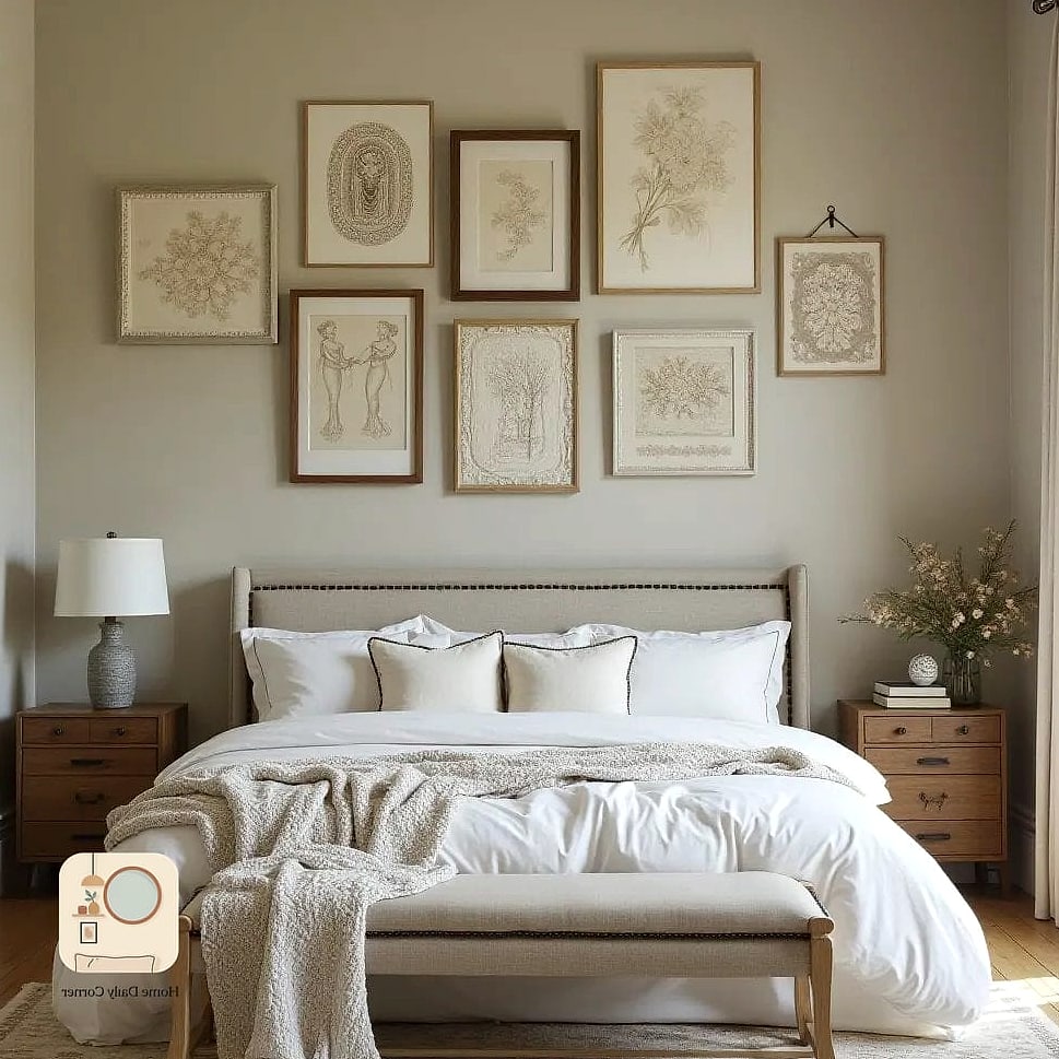 A Gallery Wall Above the Bed