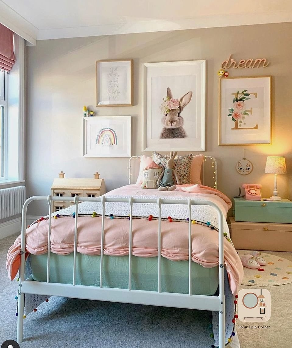 16 Kids Bedroom Decor Ideas From Homes We Absolutely Love 12 A Gallery Wall of Kid-Made Art