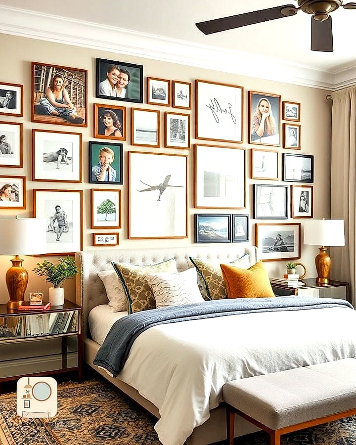 A Gallery Wall Above the Bed