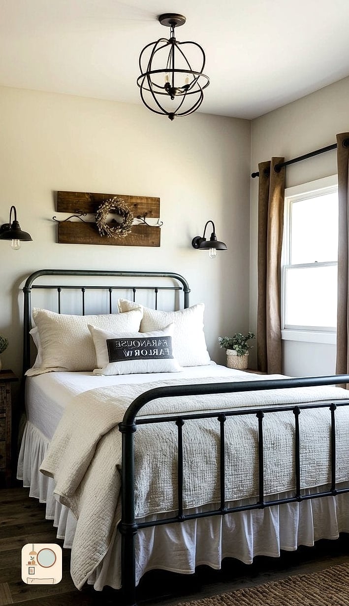 23 Farmhouse Bedroom Ideas Looks We're Obsessed With This Year 20 Galvanized Metal Accents