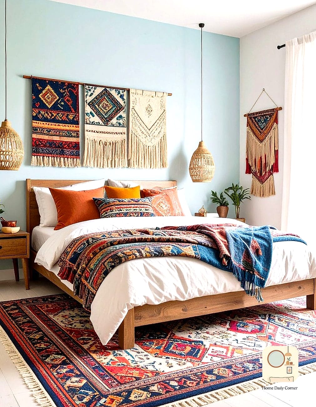 20 Eclectic Bedroom Looks We're Obsessed With This Year 9 Global Textiles as Wall Art