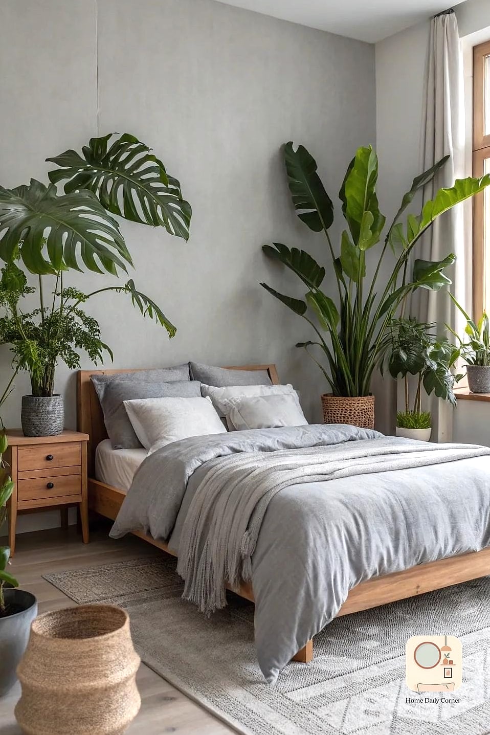 Greenery in Woven Baskets