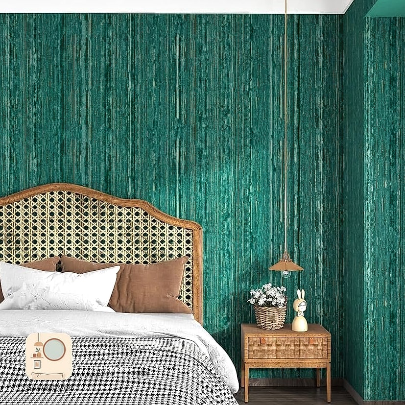 15 Green Bedroom Ideas Before and After Transformations to Inspire 10 Green Grasscloth Wallpaper for Texture