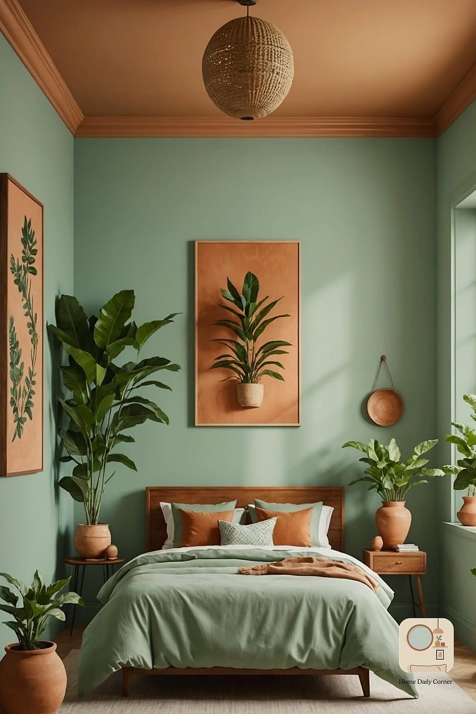 15 Green Bedroom Ideas Before and After Transformations to Inspire 12 Green and Terracotta Color Pairing