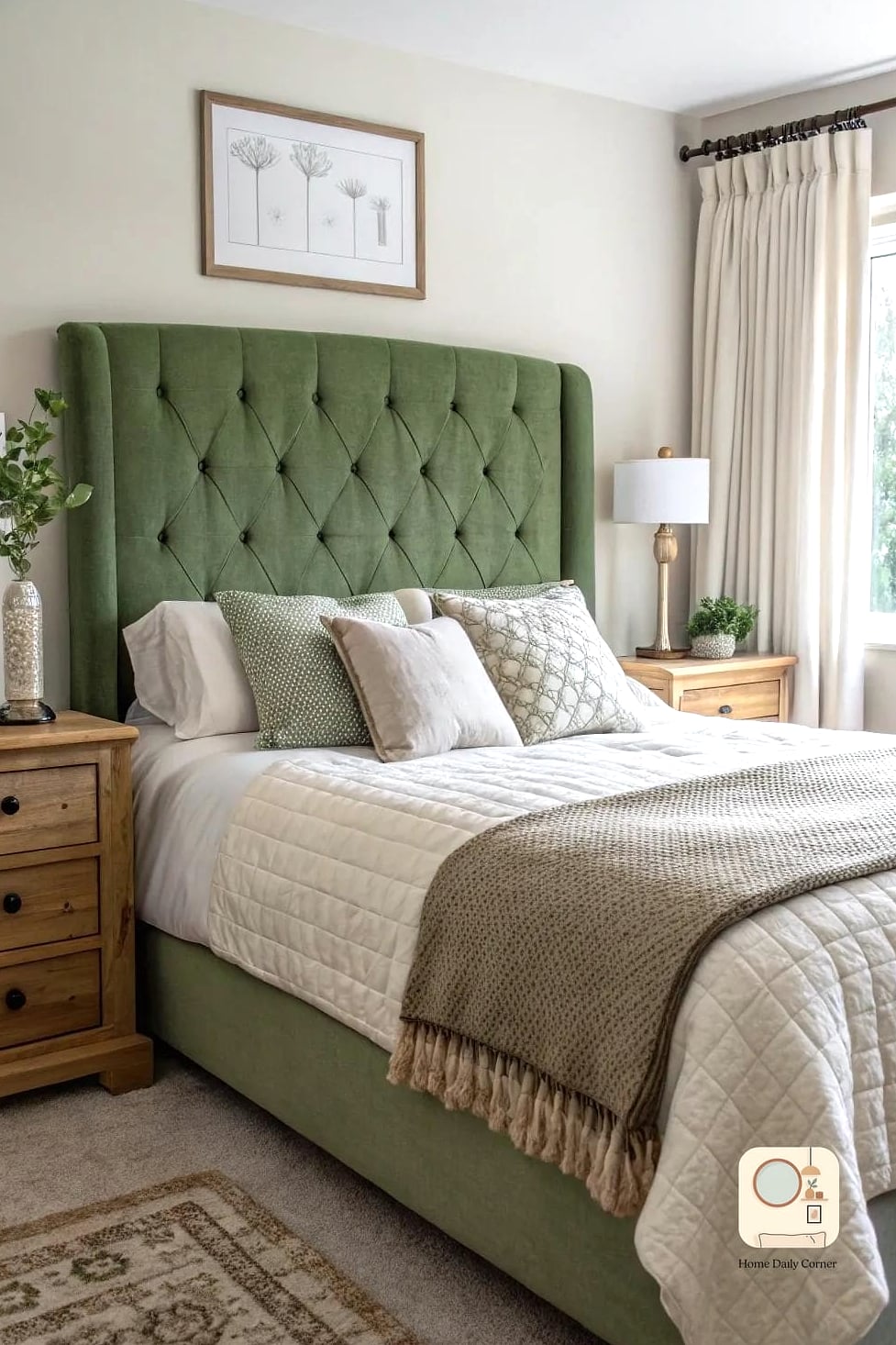 15 Green Bedroom Ideas Before and After Transformations to Inspire 6 Green Velvet Headboard Swap