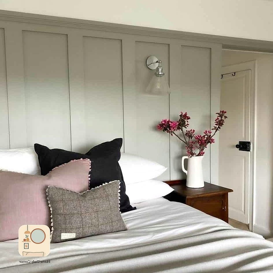 Grey Wainscoting Below a Painted Wall