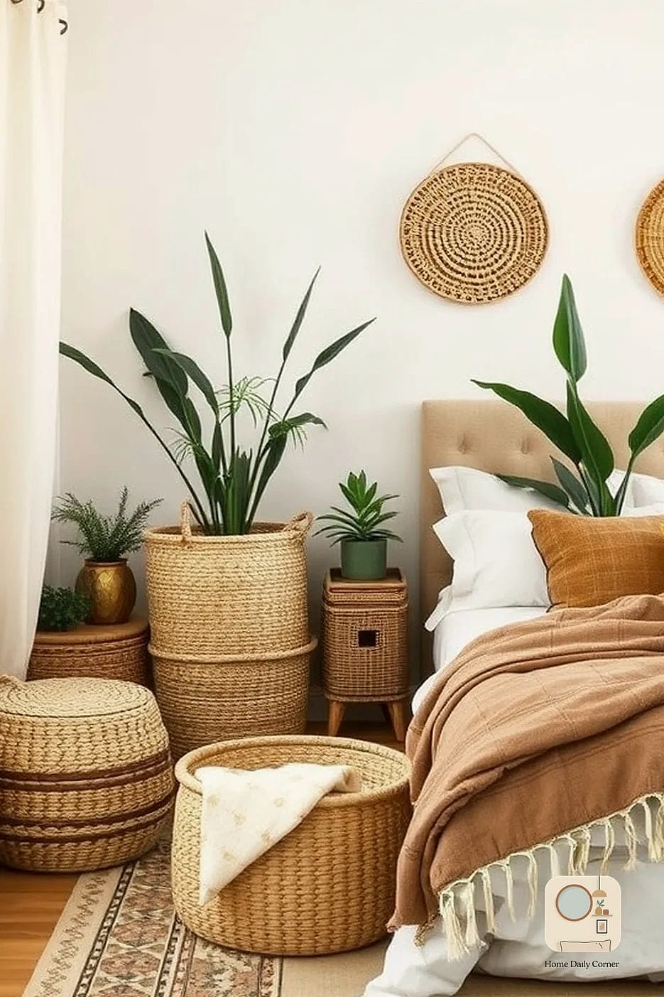 22 Beautiful Bohemian Bedroom Decor Inspiration Photos Worth Saving 14 Handwoven Baskets for Storage