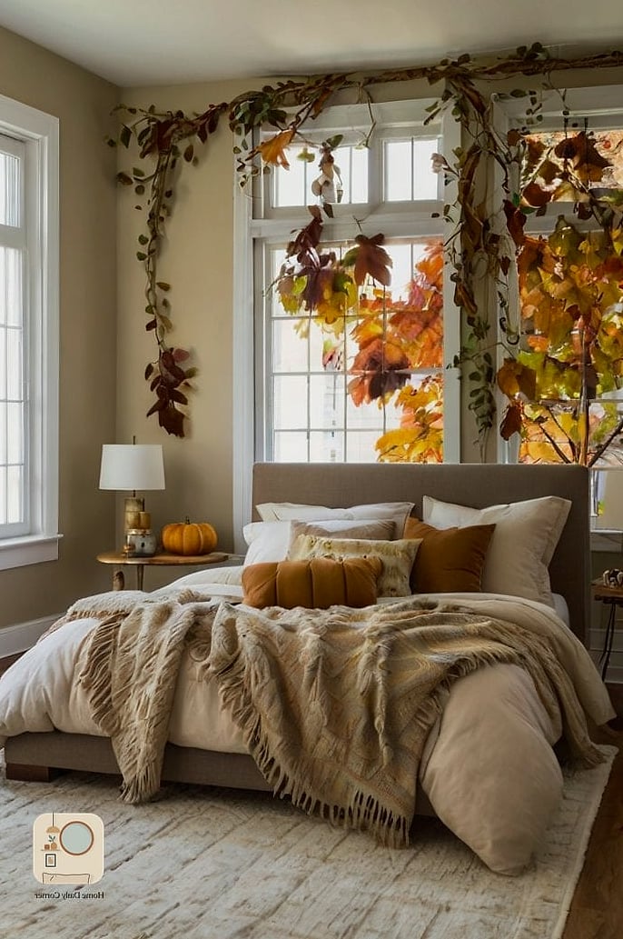 18 Fall Bedroom Decor Concepts That Are Actually Achievable on a Budget 7 Hang a Simple Dried Floral Arrangement