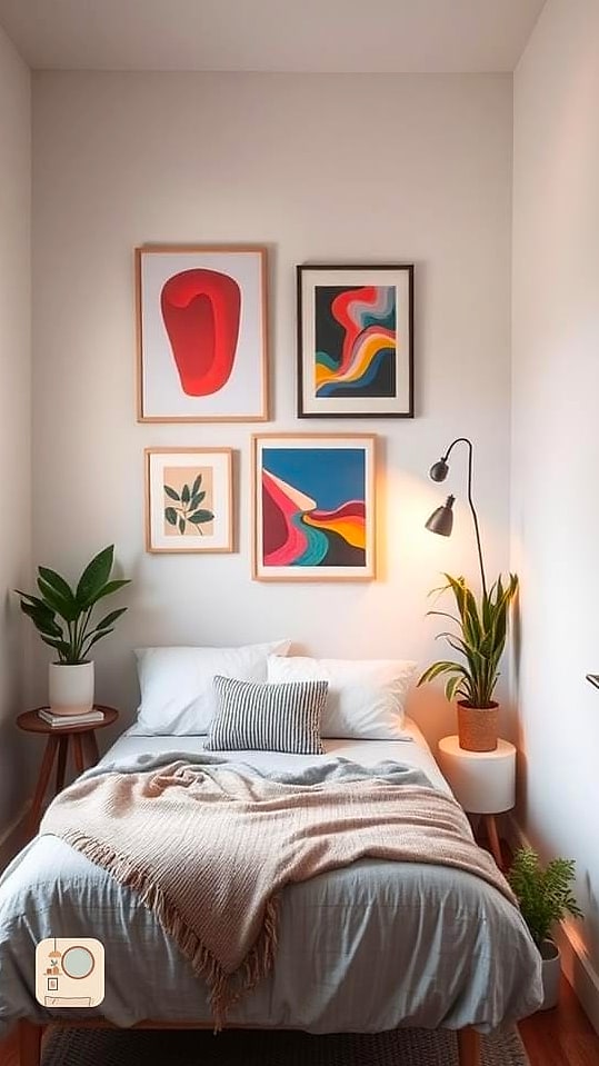 27 Creative Small Bedroom Ideas Ideas You Haven't Seen Before 12 Hang a Statement Light Fixture Low