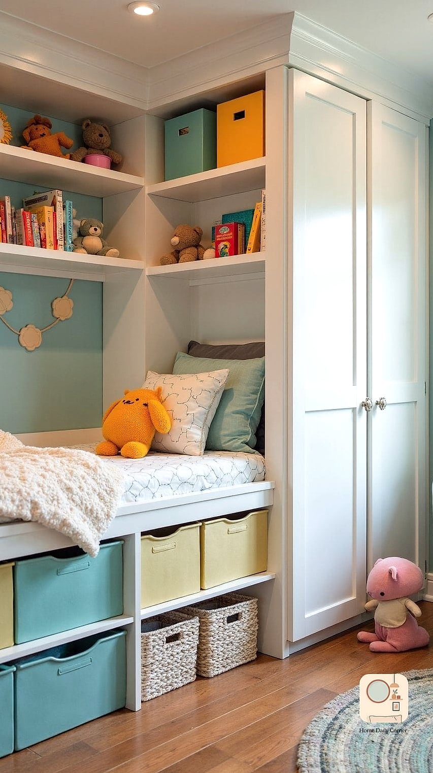 16 Kids Bedroom Decor Ideas From Homes We Absolutely Love 13 Hidden Storage Under the Bed