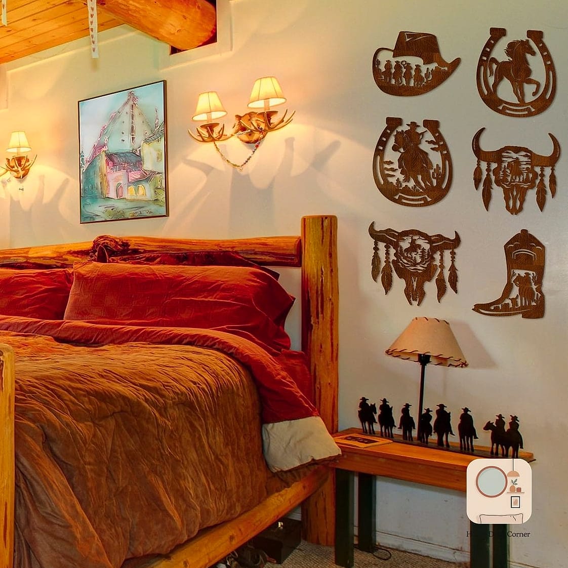 25 Western Bedroom Decor Looks We're Obsessed With This Year 23 Horseshoe Wall Art