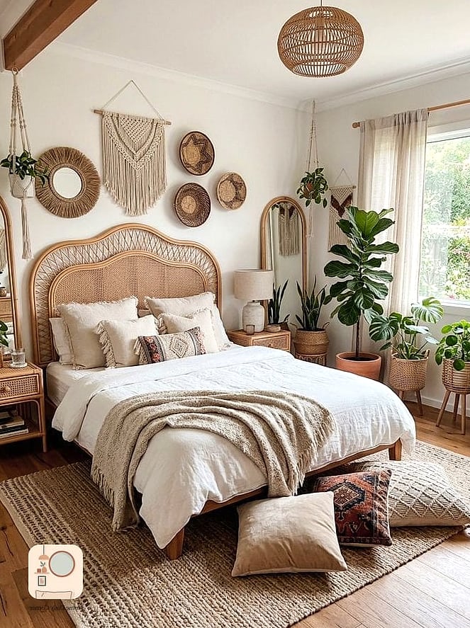 Incorporate a Cane or Rattan Headboard