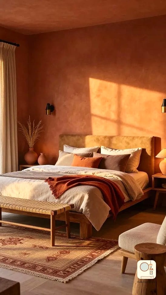 21 Warm Bedroom Ideas to Steal From Interior Designers 11 Incorporate Woven Baskets for Storage