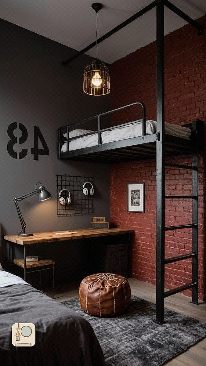 Industrial Loft Style Bedroom