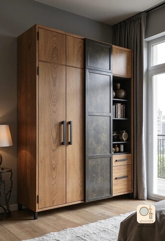 Industrial Metal-Frame Cupboard