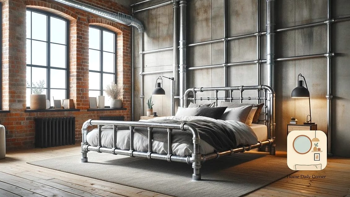 12 Metal Bed Frame Bedroom Ideas Ideas That Are Both Stylish and Practical 5 Industrial Pipe-Style Frame for a Loft Feel