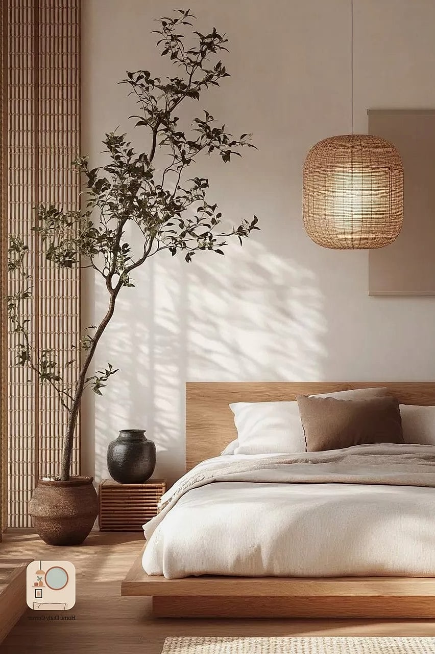 Japandi Bedroom with Low Furniture