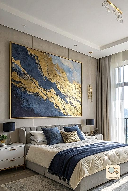 22 Bedroom Wall Decor Above Bed Designs You Need to See Right Now 5 Large-Scale Abstract Canvas