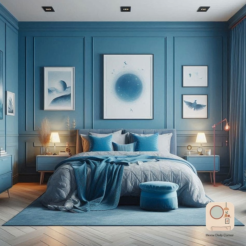 Layer Different Shades of Blue Bedding