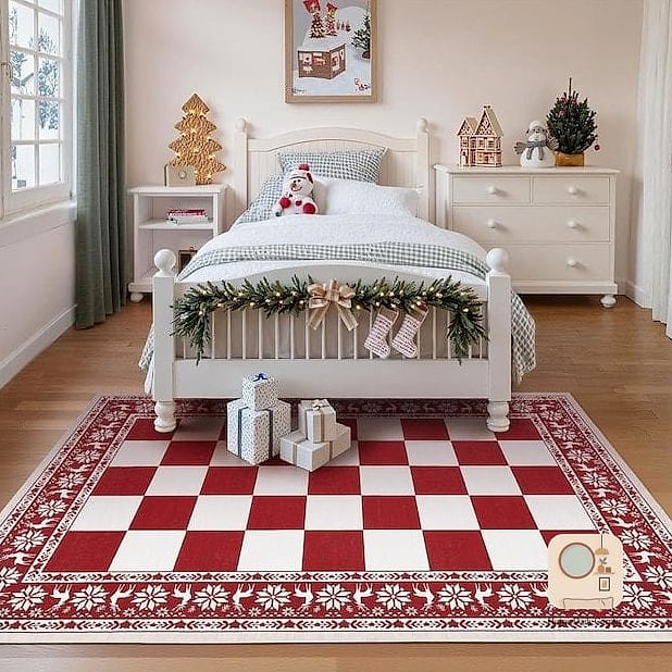 30 Beautiful Holiday Bedroom Decor Inspiration Photos Worth Saving 26 Layered Area Rugs in Warm Textures