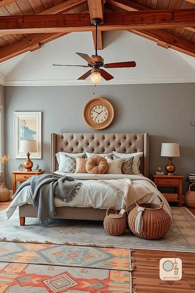 Layered Bedding in Warm Neutrals