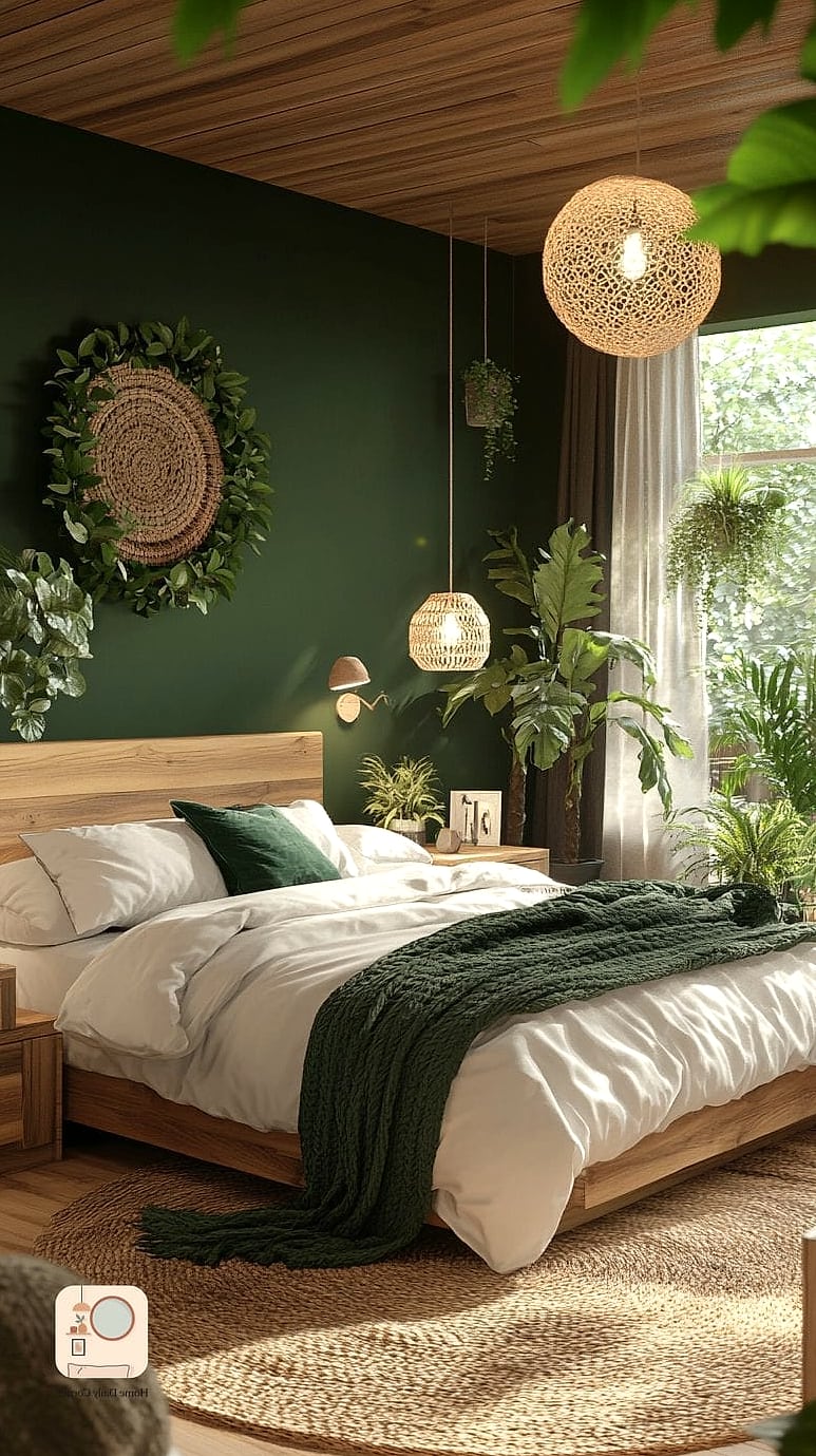 15 Green Bedroom Ideas Before and After Transformations to Inspire 16 Layered Greenery and Plants Replacing Bare Corners