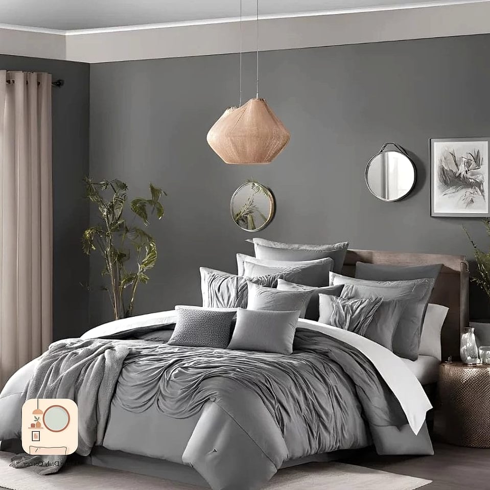 Layered Grey Bedding in Mixed Textures