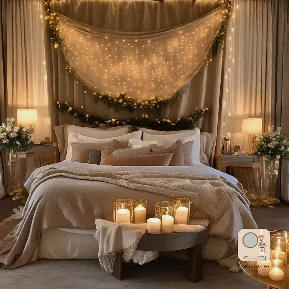 19 Romantic Bedroom Decor Ideas That Work in Any Size Home 3 Layered Lighting Instead of One Overhead Fixture