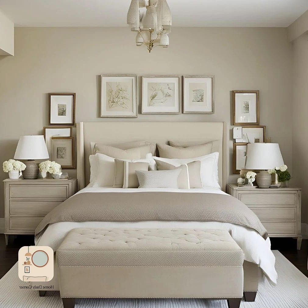 16 Guest Bedroom Decor Designs That Maximize Style and Function 5 Layered Neutral Bedding with One Statement Textile