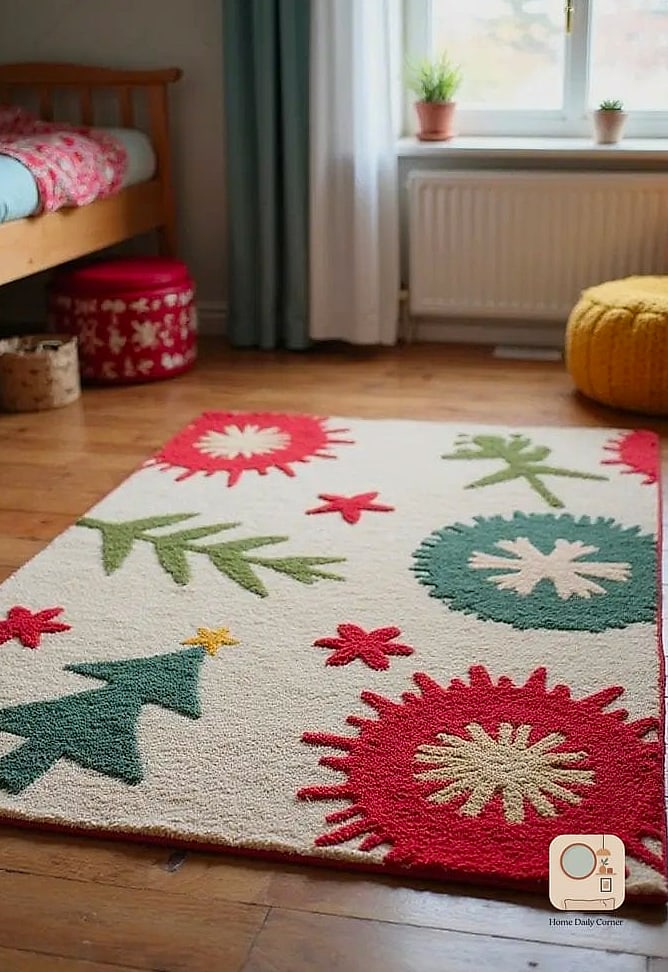 Layered Rugs with a Seasonal Pattern
