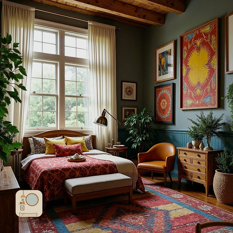 20 Eclectic Bedroom Looks We're Obsessed With This Year 6 Layered Textiles in Warm Earth Tones
